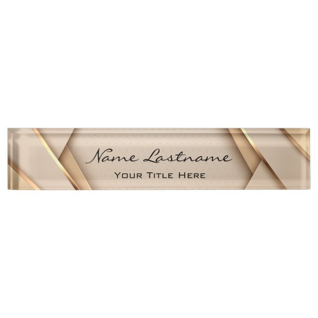 Makeup Studio Aesthetic Beauty Hair Geometric Rose Nameplate (Front)