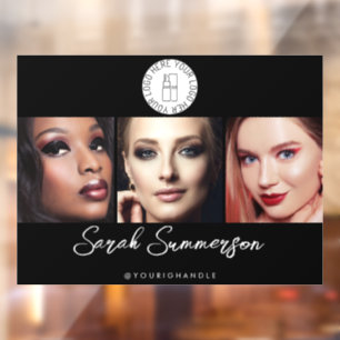 Makeup Studio Black White Logo 3 Photo Window Cling