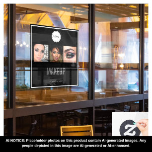 Makeup Studio Elegant Photo Collage Logo Window Cling