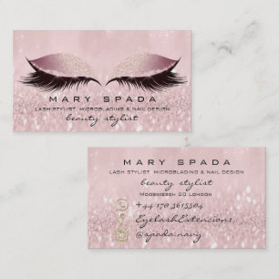 Makeup Studio Eyebrows Lashes Pink SPA Nails Business Card