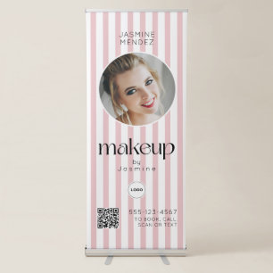 Makeup Studio QR Code Photo Collage Salon Display Retractable Banner