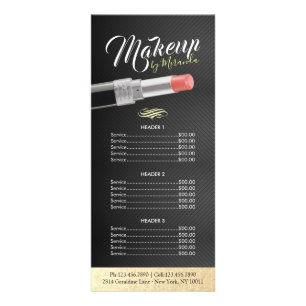 Makeup Stylist Beauty Salon Price List Lipstick Rack Card