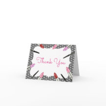 Makeup Themed Thank You Note