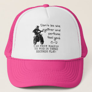 Makeup To Mud Funny Dirt Bike Motocross Ball Cap