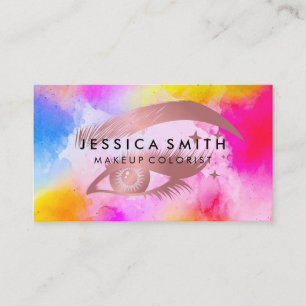 Makeup Watercolor Vibrant Beauty Eye Lashes Business Card