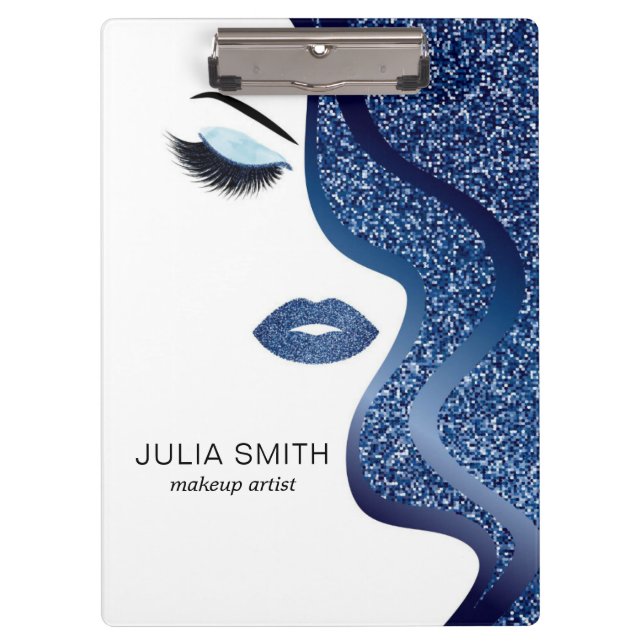 Makeup with dark blue effect clipboard (Front)