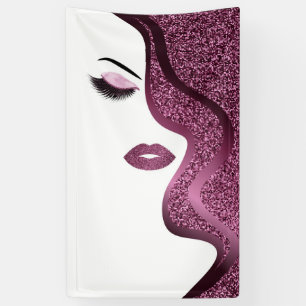 Makeup with glitter effect banner