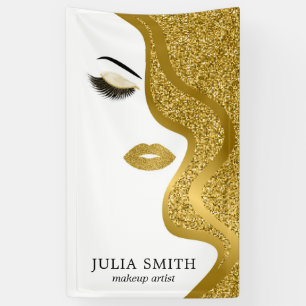 Makeup with glitter effect banner