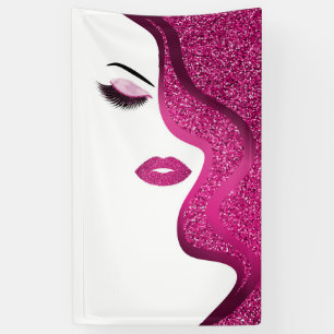 Makeup with glitter effect banner