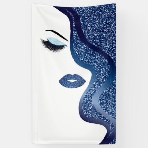 Makeup with glitter effect banner