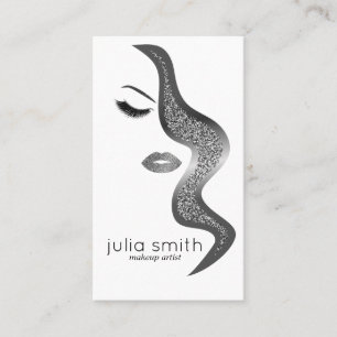 Makeup with glitter effect business card