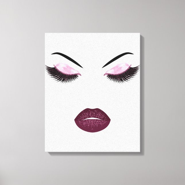 Makeup with glitter effect canvas print (Front)