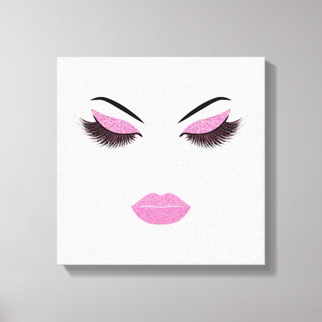Makeup with glitter effect canvas print (Front)