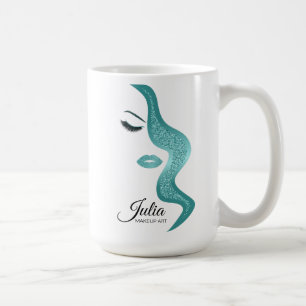 Makeup with glitter effect coffee mug