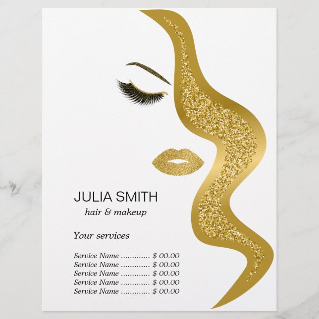 Makeup with glitter effect flyer (Front)