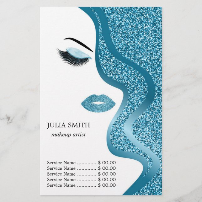 Makeup with glitter effect flyer (Front)