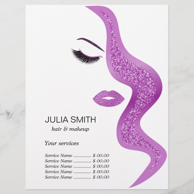 Makeup with glitter effect flyer (Front)
