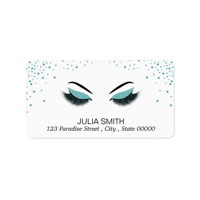 Makeup with glitter effect label (Front)