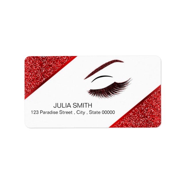 Makeup with glitter effect label (Front)