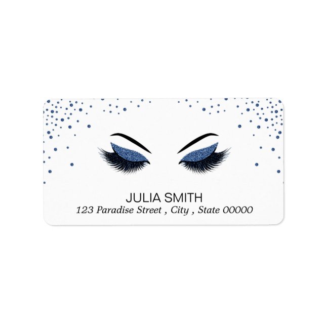 Makeup with glitter effect label (Front)
