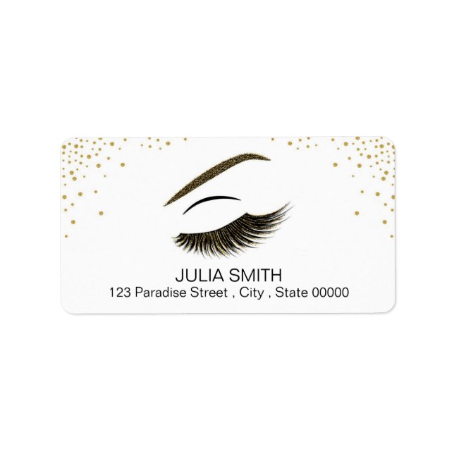 Makeup with glitter effect label (Front)