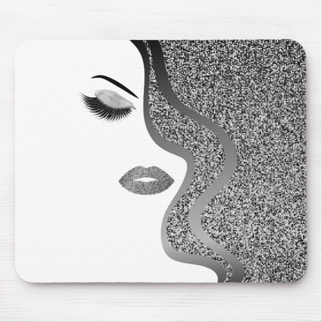 Makeup with glitter effect mouse mat (Front)