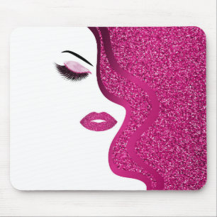 Makeup with glitter effect mouse mat