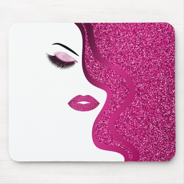 Makeup with glitter effect mouse mat (Front)