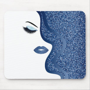 Makeup with glitter effect mouse mat