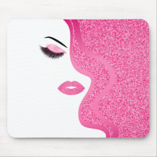 Makeup with glitter effect mouse mat