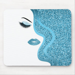 Makeup with glitter effect mouse mat