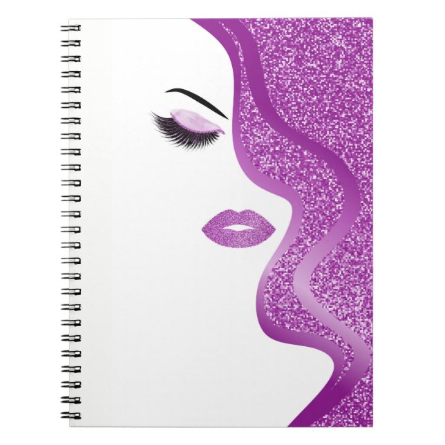 Makeup with glitter effect notebook (Front)