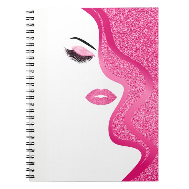 Makeup with glitter effect notebook (Front)