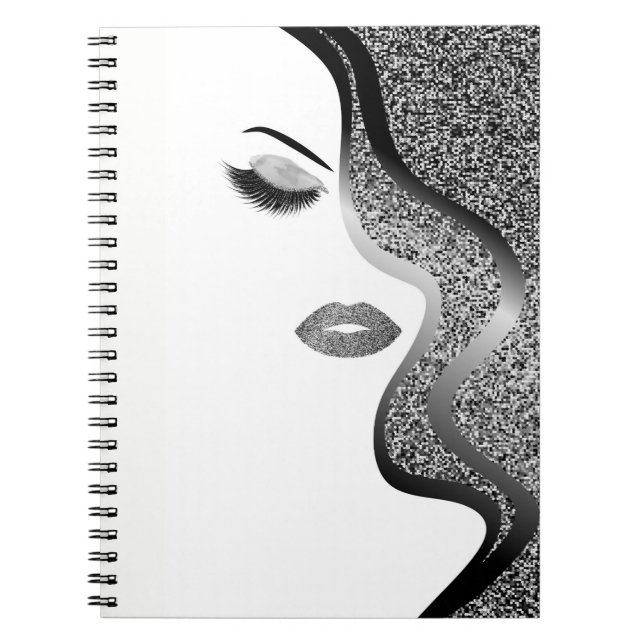 Makeup with glitter effect notebook (Front)