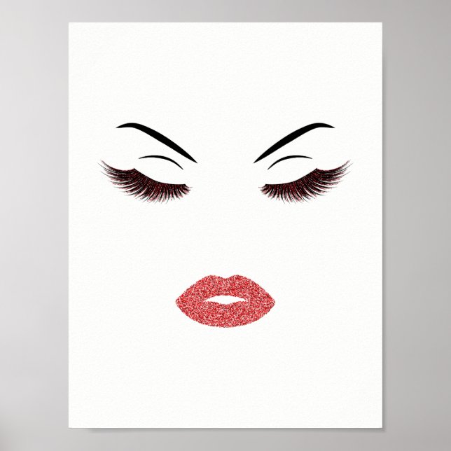 Makeup with glitter effect poster (Front)