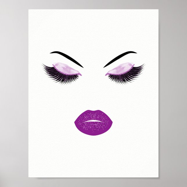 Makeup with glitter effect poster (Front)