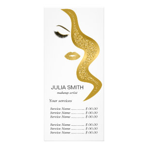 Makeup with glitter effect rack card