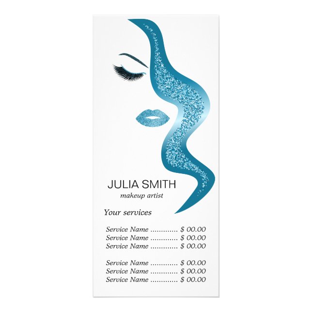 Makeup with glitter effect rack card (Front)
