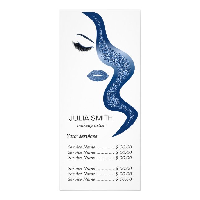 Makeup with glitter effect rack card (Front)