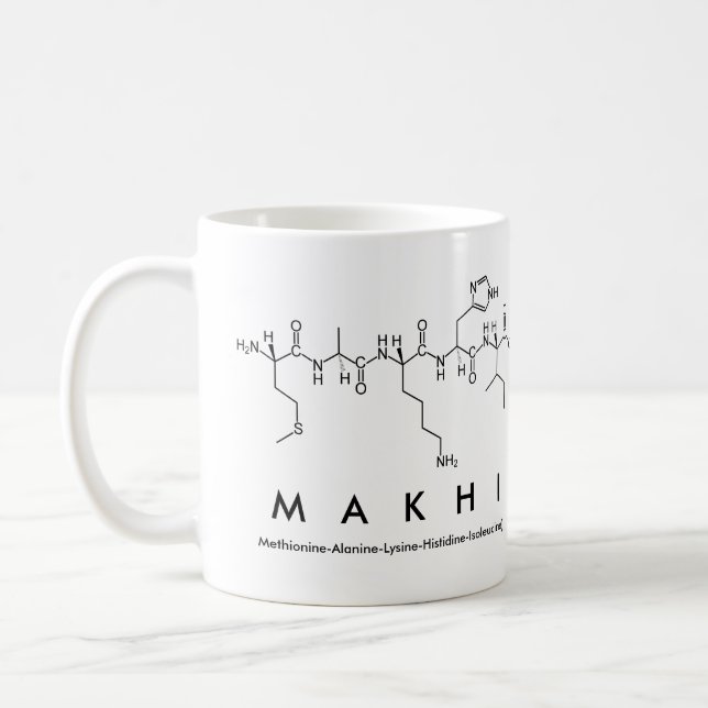 Makhi peptide name mug (Left)