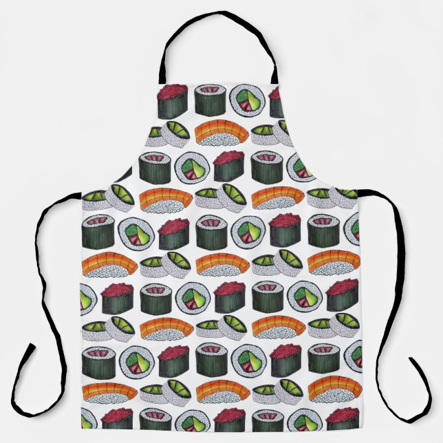 Maki Japanese Food Sushi Rolls Spicy Tuna Sashimi Apron (Front)