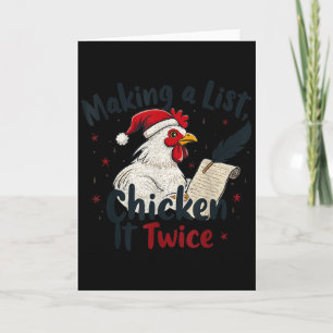 Makin A List Chicken It Twice Funny Chicken Christ Card