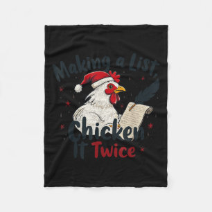 Makin A List Chicken It Twice Funny Chicken Christ Fleece Blanket