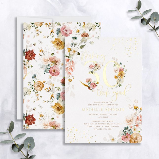 Making 30 Look Good Pink Floral Gold (Creator Uploaded)