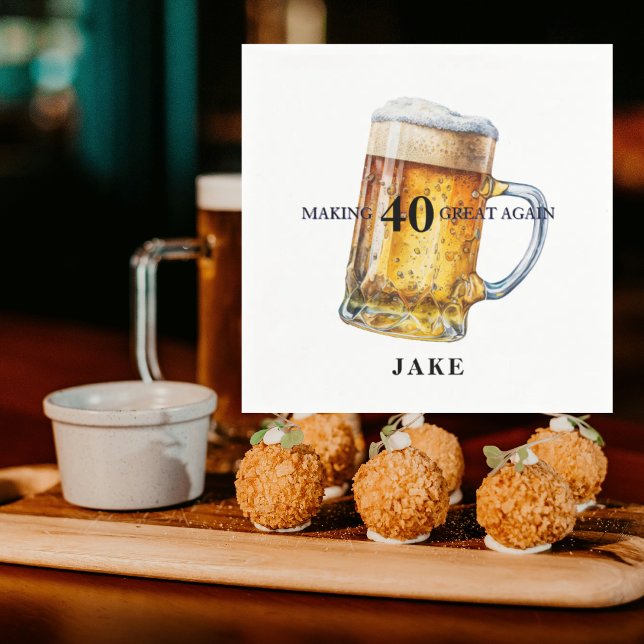 Making 40 Great Again Beer Birthday Party II Napkin (Creator Uploaded)
