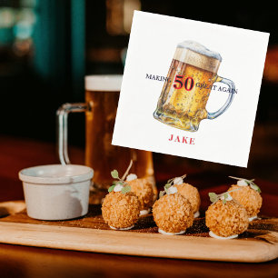 Making 50 Great Again Beer Birthday Party Napkin