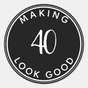 Making 50 Look Good 50th Birthday Party  Classic Round Sticker