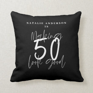 Making 50 look good birthday celebration cushion