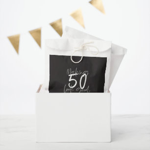 Making 50 look good birthday celebration wine labe favour bags