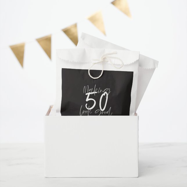 Making 50 look good birthday celebration wine labe favour bags (Party)